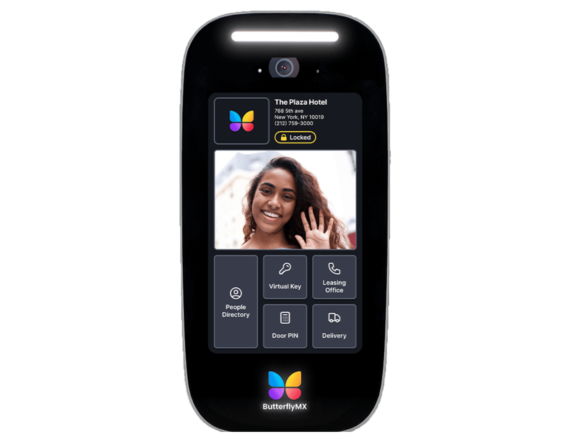 Sample cellphone screen showing security features.